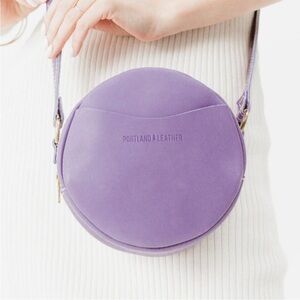 Small Lavender Circle Crossbody bag by Portland Leather